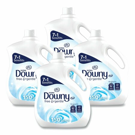 DOWNY Free and Gentle Liquid Fabric Softener, Unscented, 111 oz Bottle, 4PK 10044